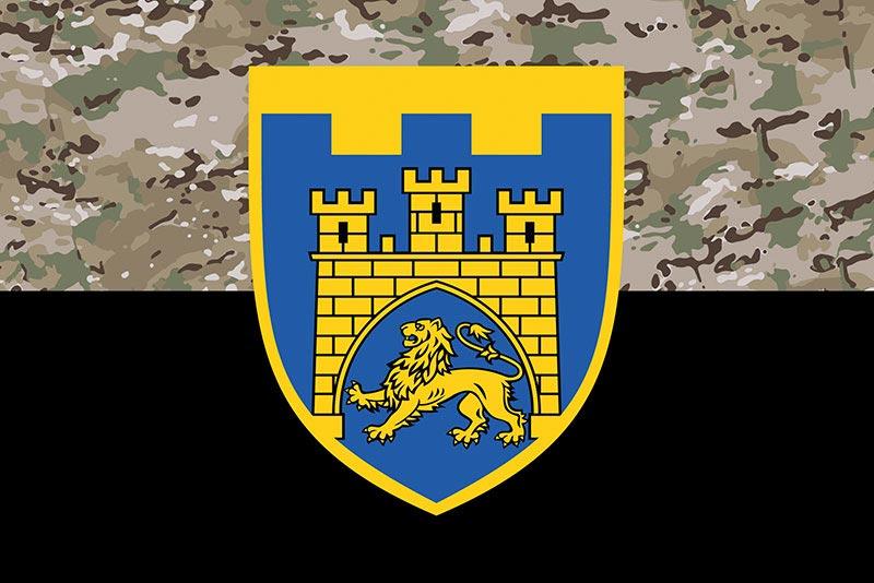 Прапор 125 ОБр СТрО ЗСУ камуфляж-чорний