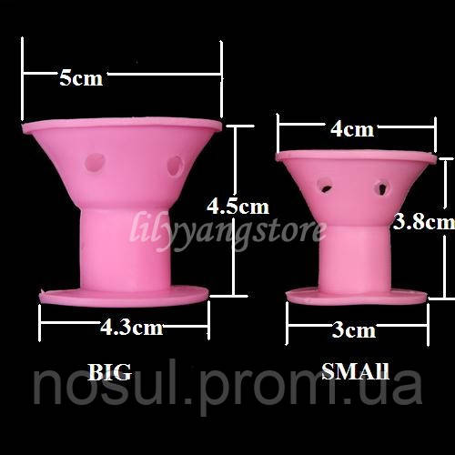 Бігуді Rollers DIY ролики силіконові рожеві (10 шт) м'які зручні Silicone укладка Hair Curlers Stylin - фото 2 - id-p299154692