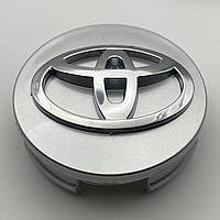 Колпачок Toyota 62 мм 60 мм серый с хромированным логотипом