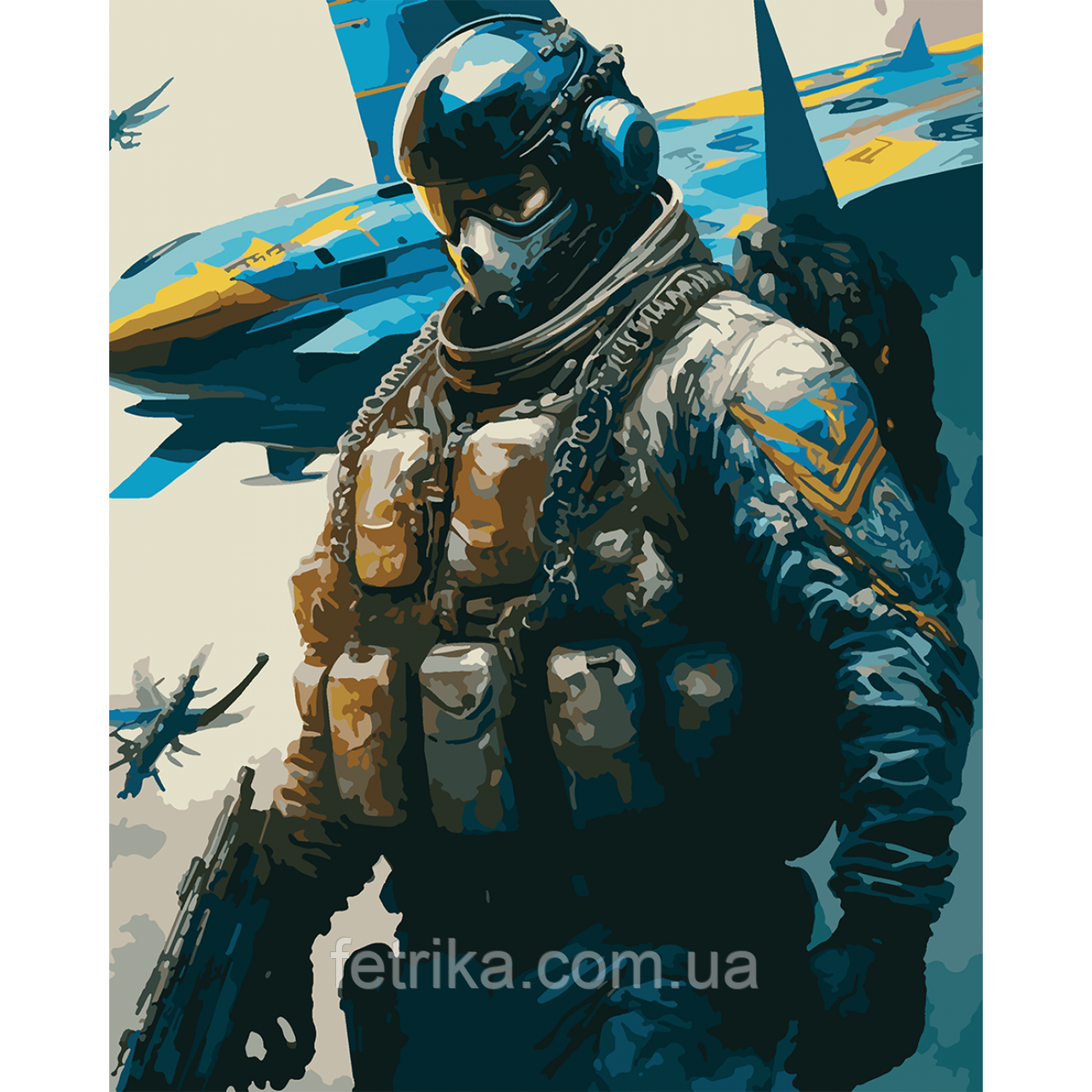 Набір для малювання, картина за номерами "Захисник України ", 40*50 см., SANTI