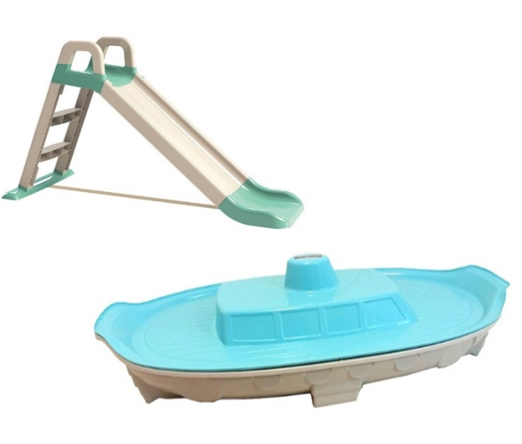 АКЦІЯ! Набір: дитяча пластикова гірка та пісочниця ТМ Doloni, фото 1