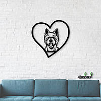 Панно Heart Вест-хайленд-уайт-терьер 20x20 см - Картины и лофт декор из дерева на стену.