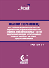 Правила охорони праці для виробництв суховальцьованих паст, нітролінолеуму, нітролінолеумної мастики, нітролак