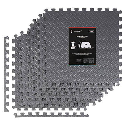Мат-пазл (ластівчин хвіст) Springos Mat Puzzle EVA 180 x 120 x 1.2 см FM0005A Graphite Poland, фото 1