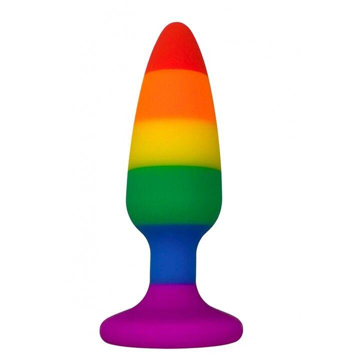 Силіконова анальна пробка Wooomy Hiperloo Silicone Rainbow Plug L, діаметр 3,9 см, довжина 13,1 см, фото 1