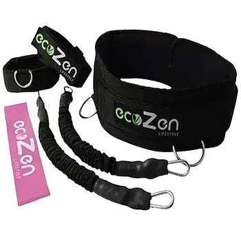 Набір еспандерів для тренувань з поясом та петлями для рук та ніг, ECO ZEN DL159 / Тренувальний набір