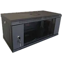 Hypernet WMNC-4U-FLAT-AC-BLACK 4U 600x450 Шкаф коммутационный настенный разборный черный