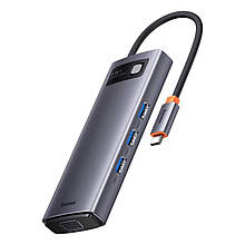 USB-Hub Baseus Metal Gleam Series 6-in-1 Multifunctional (Type-C to HDMI*1+USB3.0*3+PD*1+RJ45*1)
