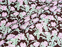 Ткань Коттон бабл цветочное плетение, коричневый