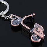 Дизайнерський брелок, мініатюра — "Моторолер", мідь антик, фото 3