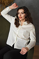 Сорочка жіноча з декором білого кольору 154885L