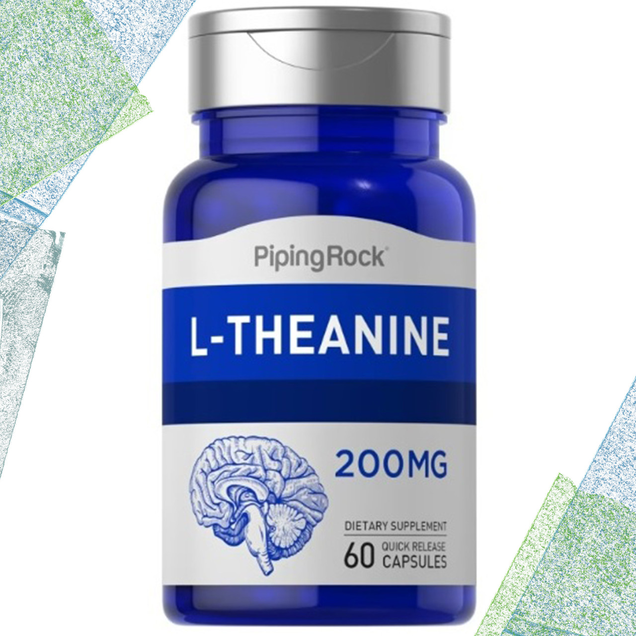 Л-Теанин Piping Rock L-Theanine 200 мг 60 капсул - фото 1 - id-p1577724173