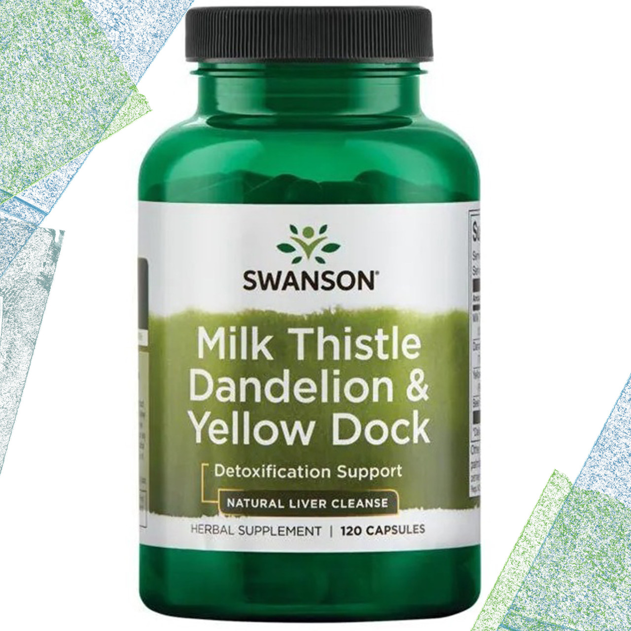 Для печінки Swanson Milk Thistle Dandelion & Yellow Dock (Расторопша, Кульбабаба та Жовтий Док) 120 капсул