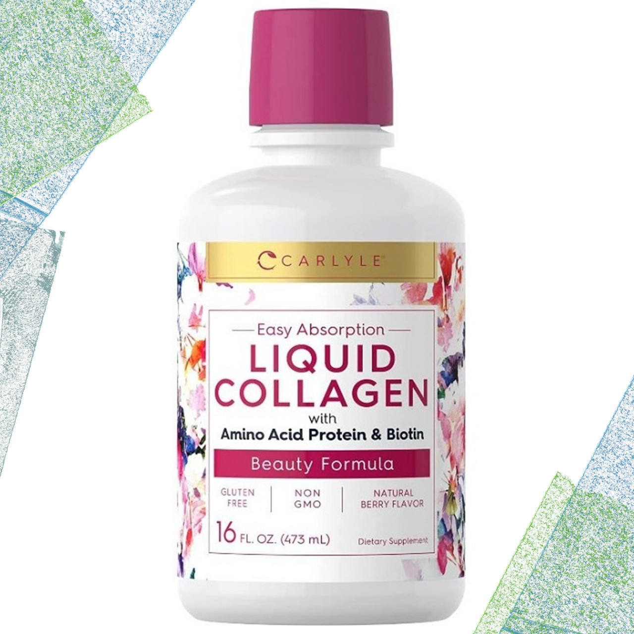 Рідкий колаген Carlyle Liquid Collagen with Amino Acid Protein & Biotin (Ягідний смак) 473 мл