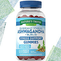 Ашваганда Nature's Truth Ashwagandha +B6, B12, D2 Stress Support (Вишня) 120 веганских жевательных конфет