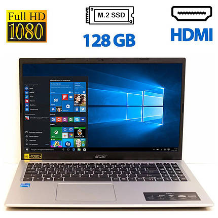 Ультрабук Б-клас Acer Aspire 3/15.6"/Core i3-1115G4 2 ядра 4.1GHz/4GB DDR4/128GB SSD M.2/UHD Graphics/WebCam, фото 2
