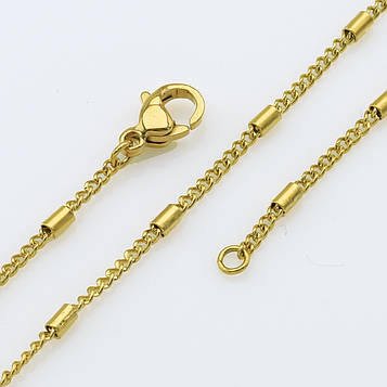 XUPING Ланцюжок Позолота 18к панцирне плетіння із вставками, Довжина 46см, Ширина вставки 0.2см