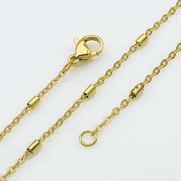 XUPING Ланцюжок Позолота 18к якірне плетіння із вставками, Довжина 46см, Ширина вставки 0.2см