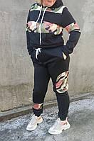 Спортивный костюм женский двухнитка + флис 3хл камуфляж