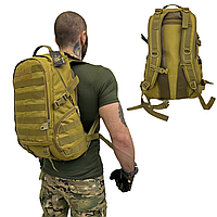 Рюкзак на 35 л с мягкой спинкой олива / Прочный рюкзак Cordura 50х32х19 см