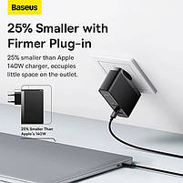 Адаптер мережевий Baseus Type-C to Typc-C cable Gan5 Pro Fast Charger 1USB/2Type-C, PD/QC, 140W/5A, фото 4