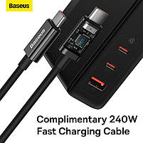 Адаптер мережевий Baseus Type-C to Typc-C cable Gan5 Pro Fast Charger 1USB/2Type-C, PD/QC, 140W/5A, фото 6