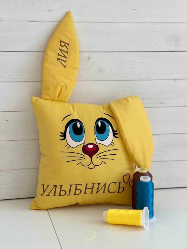 Подушка Зайка з вушками Іменна на Велюрі !