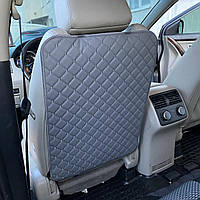 Накидка на спинку переднього сидіння з перфорованої екошкіри, Темно-сіра з сірим рядком