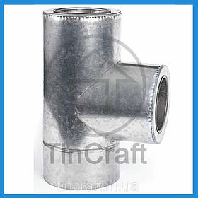 Трійник 90° Ø135 / Ø195 Товщина Нерж 0.8 Нерж 0.4