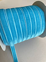 Лента Бархатная (Велюрова) цвет светло-бирюзовый, ширина 10 мм, цена за 1 метр.