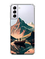 Чехол с утолщёнными углами на Samsung Galaxy S21 Plus :: Лодка. Пейзаж (принт 246)