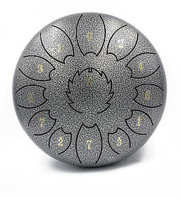 Глюкофон FZONE STD10I13N Gray STEEL TONGUE DRUM (25 см) з чохлом