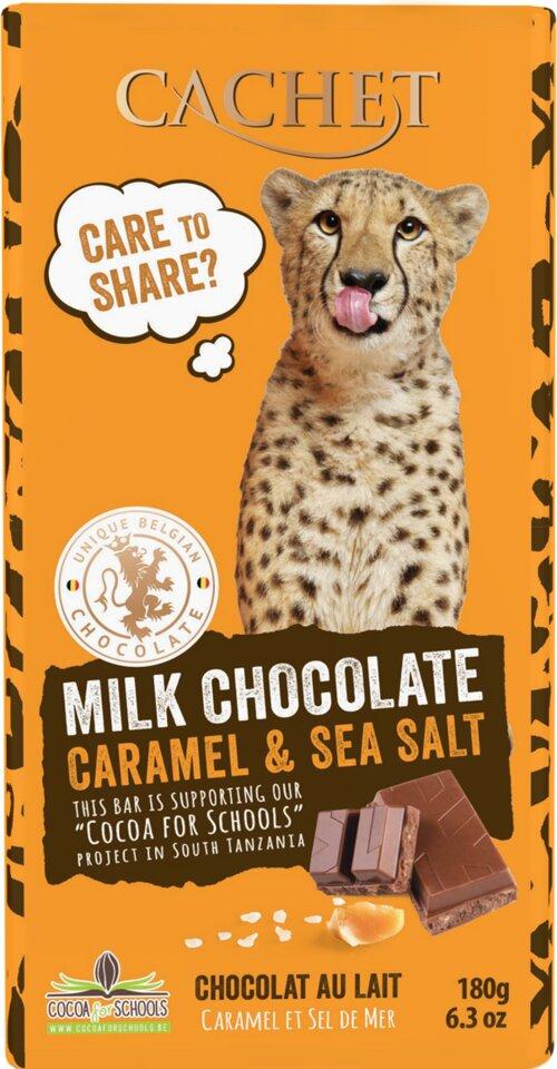 Шоколад молочний CACHET CARAMEL & SEA SALT FUN BAR, 180г