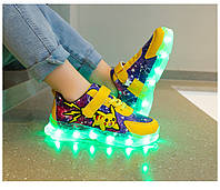 Кроссовки ЛЕД Пикачу светящиеся с LED-подсветкой USB зарядкой