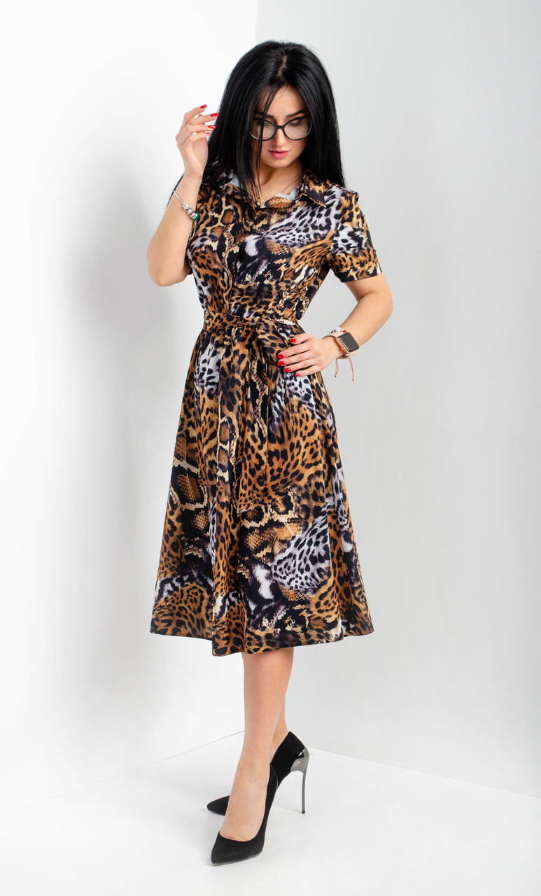 Стильне тигрове плаття "264" Розміри 42,44.