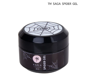 Гель-павутинка для дизайна ногтей Saga "Spider Gel", 8 мл (білий)