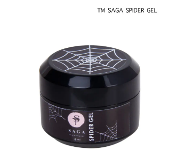 Гель-павутинка для нігтів Saga "Spider Gel", 8 мл (чорний)