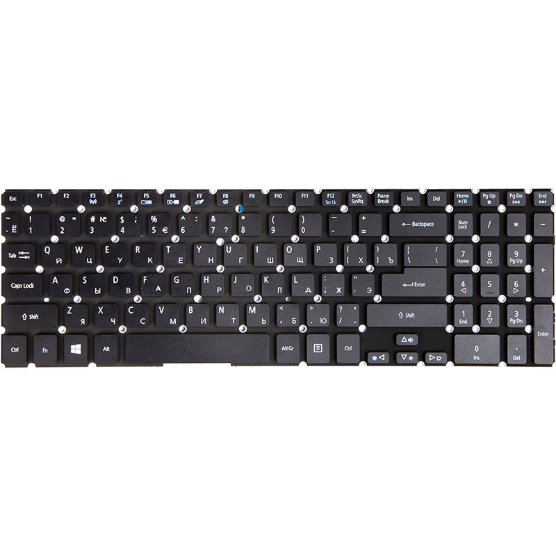 Клавіатура для ноутбука ACER Aspire V5-552, V5-573 підсвічування клавіш, чорний, без кадру, фото 1