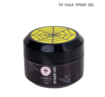 Гель-павутинка для нігтів Saga "Spider Gel", 8 мл (жовтий)