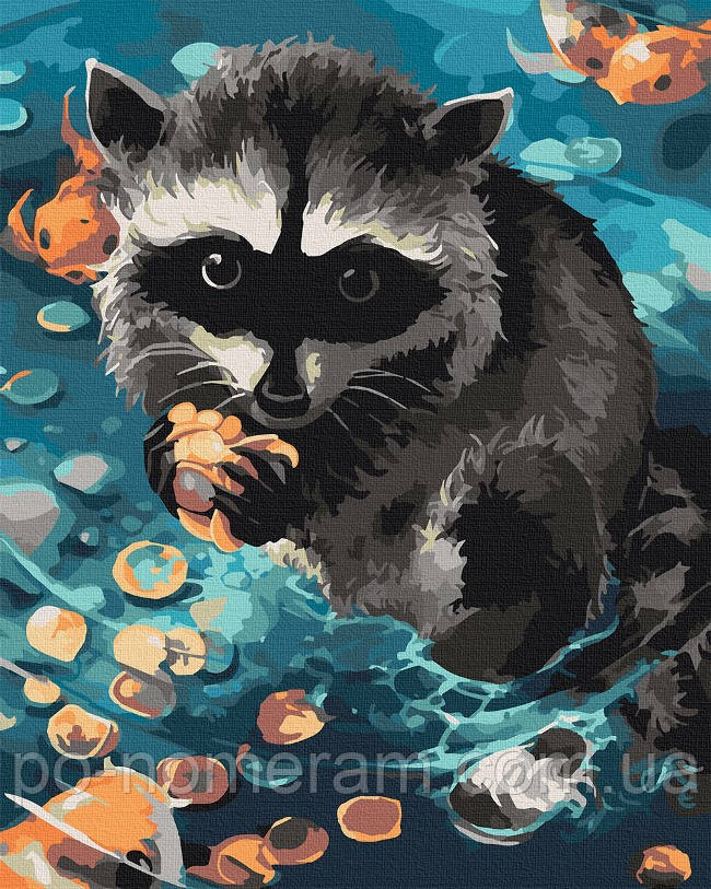 Акційна Картини за номерами ArtCraft Єнот ракун (ACR-11615-AC) 40 х 50 см, фото 1