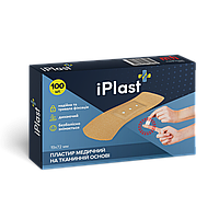 Пластырь iPlast медицинский на тканевой основе, 100 шт