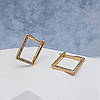Сережки "Квадрат" зі вставкою цирконію, англ.замок, медсплав Xuping, позолота 18К, фото 5