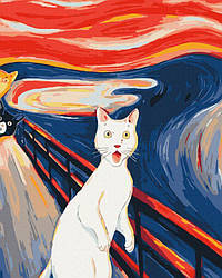 Розмальовка для дорослих Білий кіт Мунка (NIK-N249) 40 х 50 см