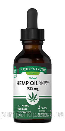 Конопляна олія + Омега 3, 6, 9 Nature’s Truth Hemp Oil Cannabis sativa 925 мг 59 мл (уцінка термін по 8.23), фото 2