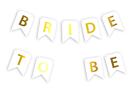 Паперова гірлянда "Bride to be" з прапорців біла 2,3 метра