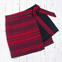 Спідниця шорти з етнічними мотивами чорно червона XS