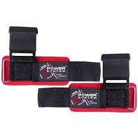 Крюки для тяги на запястья Power System Hardcore Hooks PS-3310 Black/Red (PS-3310_Black-Red)