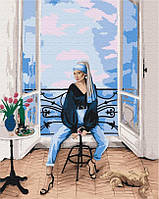 Картина по номерам Современная девушка с жемчужной серьгой (BSM-B52762) 40 х 50 см