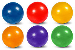 Фітбол М'яч для фітнесу гладкий BT-SFB-0009 55 см 600 г 4 кольорі