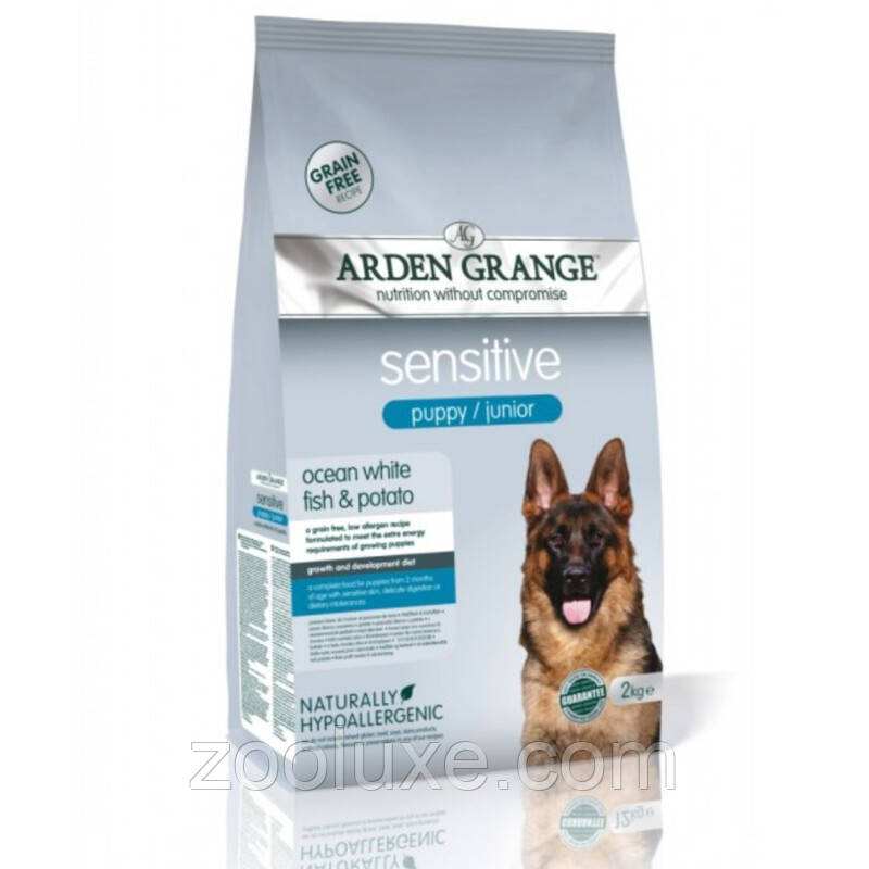 Arden Grange Sensitive Puppy/Junior Ocean White Fish & Potato 12 кг / Арден Грендж Сенситив Паппі/Джуніор Риба